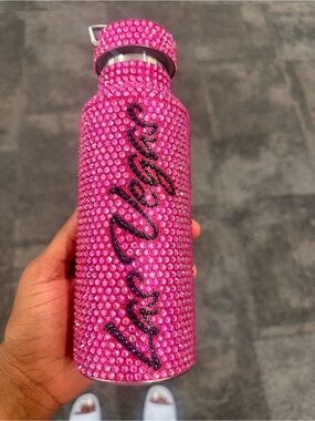 Pink Crystal-Embellished Las Vegas Stainless Bottle